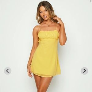 Beginning Boutique Isabel Yellow Mini Dress size 2